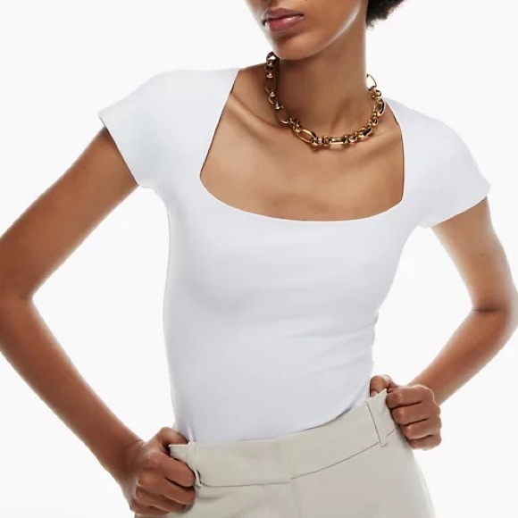Aritzia Babaton Contour Squareneck Shortsleeve Bodysuit - Picture 1 of 3